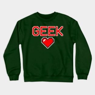 Pixel Heart Retro Video game Geek gift Crewneck Sweatshirt